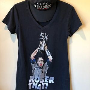 TOM BRADY NFL Super Bowl T-shirt & Hat Womens 4th & Goal Apparel Size Small